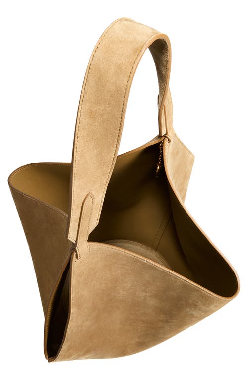Khaite Small Lotus Leather Top Handle Bag In Brown