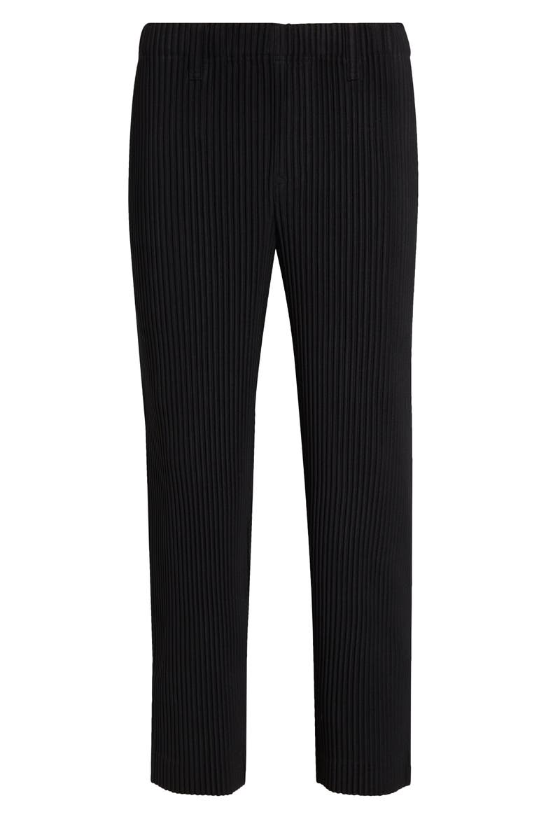 Basics Pleated Straight Leg Pants, Alternate, color, BLACK
