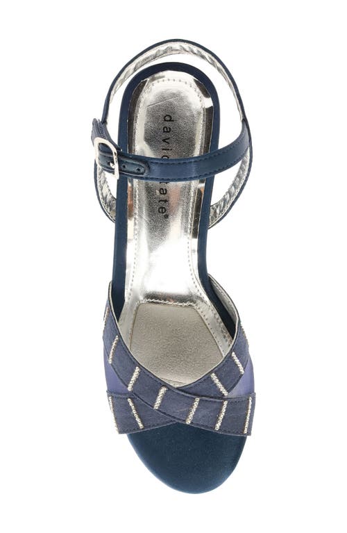 David Tate Cocktail Ankle Strap Sandal In Navy Satin