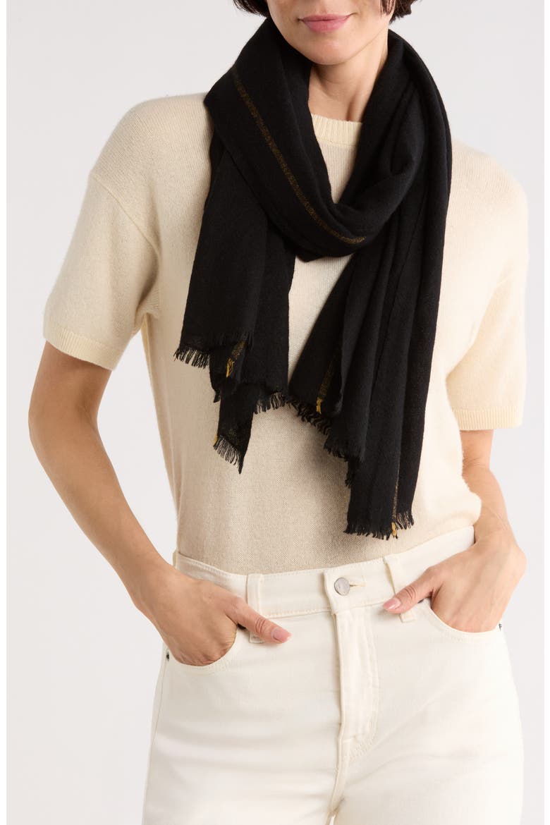 Shop It Cashmere Scarf, Main, color, BLACK