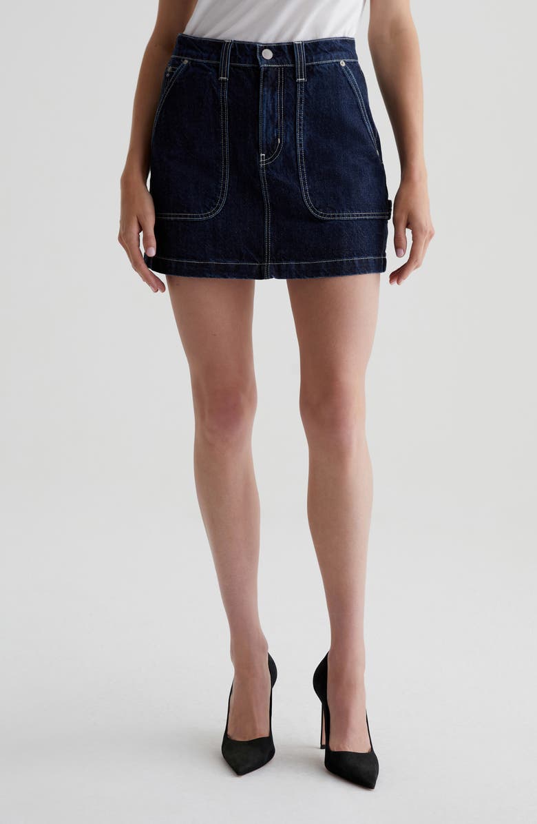 AG Jae Denim Miniskirt, Main, color, 