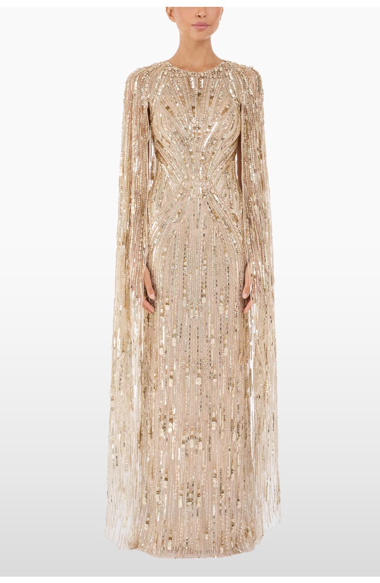 Jenny Packham Elio Sequin-Embellished Maxi Dress, Main, color, Illusion
