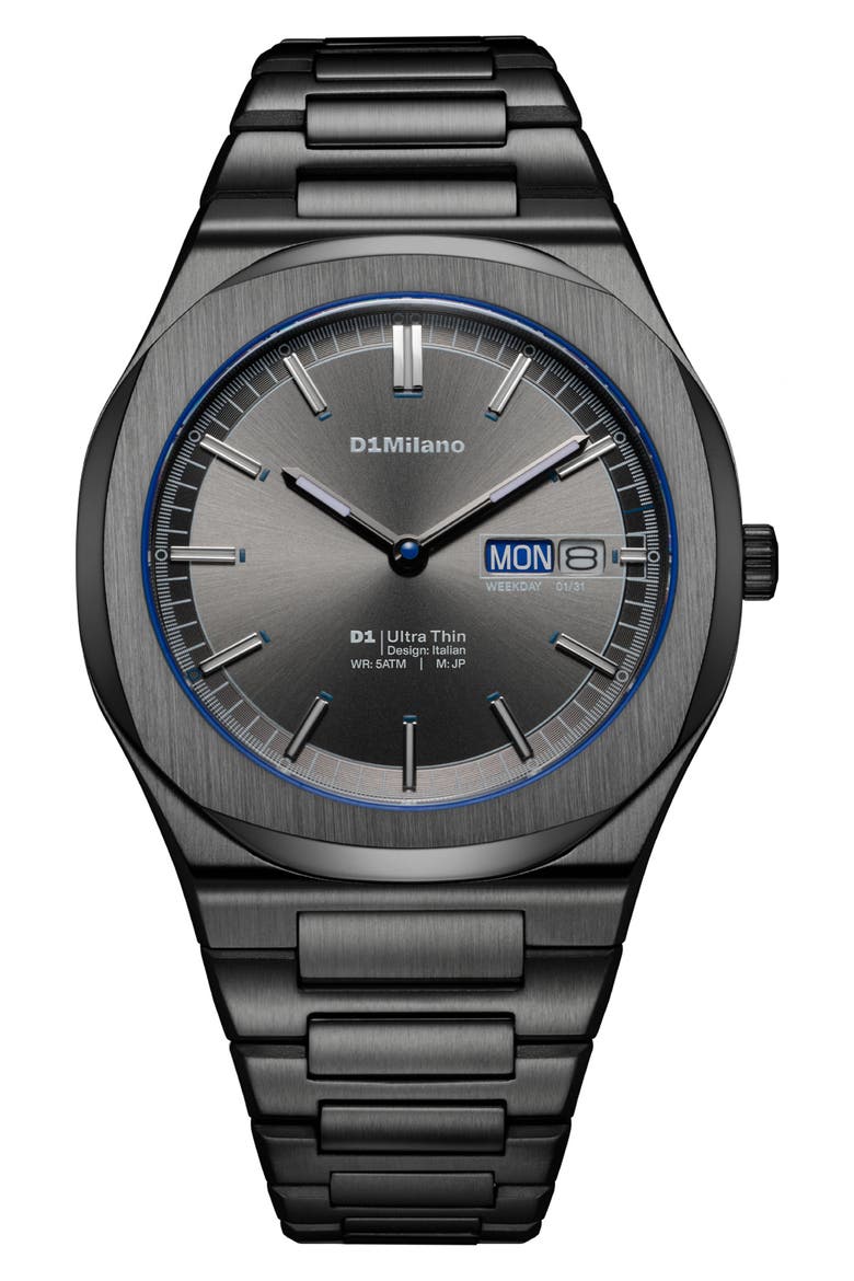Dark Illusion Ultra Thin Bracelet Watch, 39mm, Main, color, GUN METAL