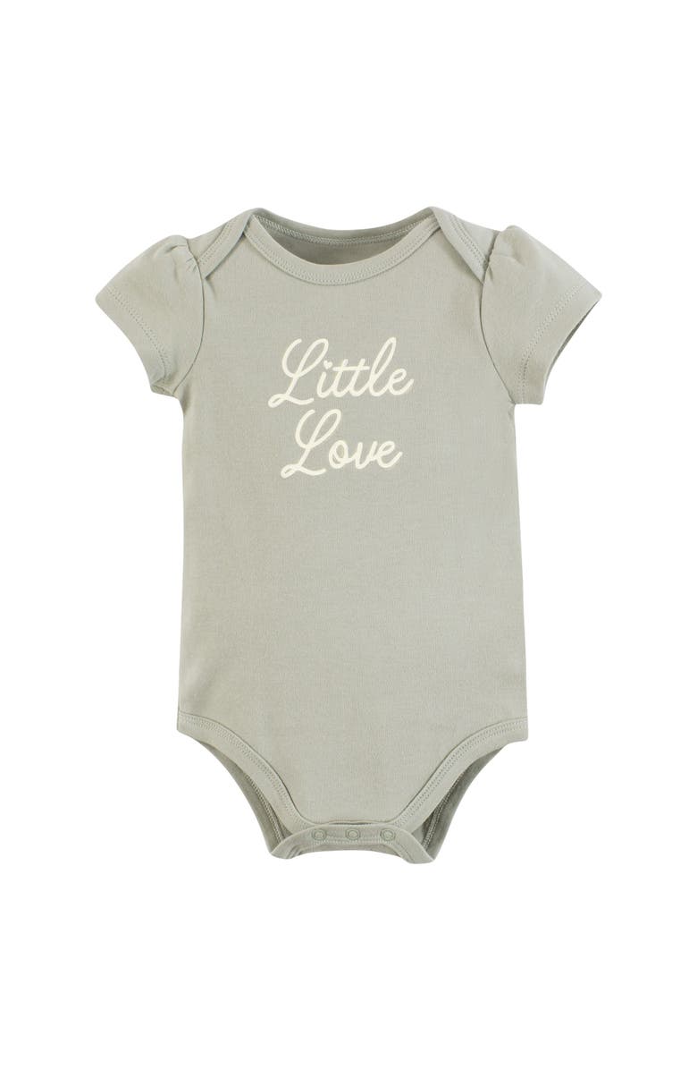 Hudson Baby Coordinated Bodysuit Outfit with Shorts and Socks, Alternate, color, Pink Sage Floral