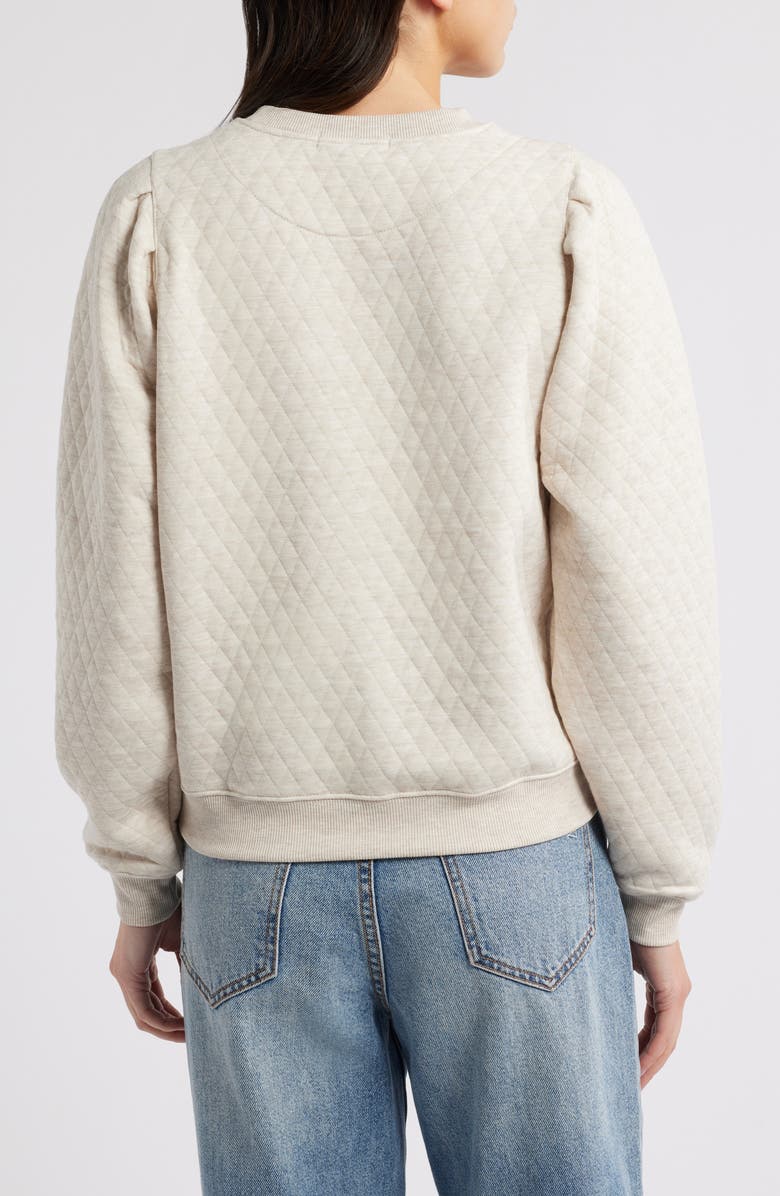 Marine Layer Corbet Quilted Sweatshirt, Alternate, color, Oat Heather