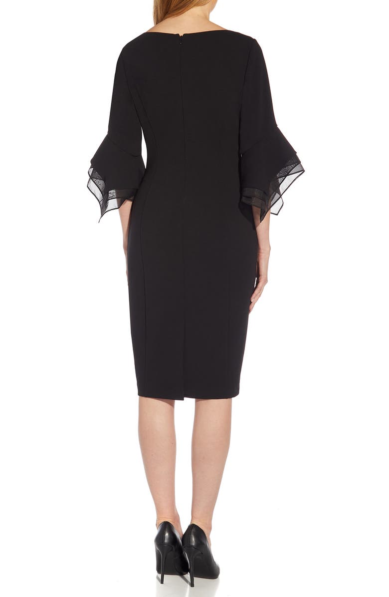Adrianna Papell Tiered Organza & Knit Crepe Sheath Dress, Alternate, color, 