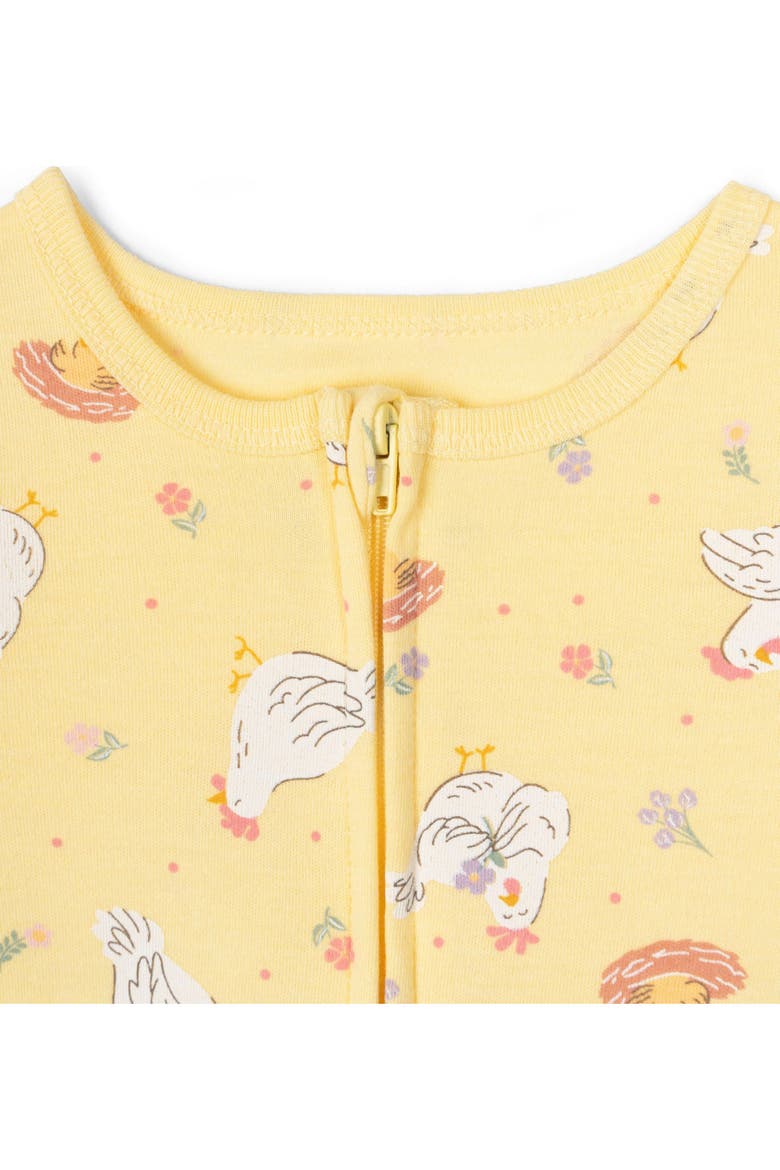 Zip-Up Footed Sleep N Play, Alternate, color, Pale Yellow Floral
