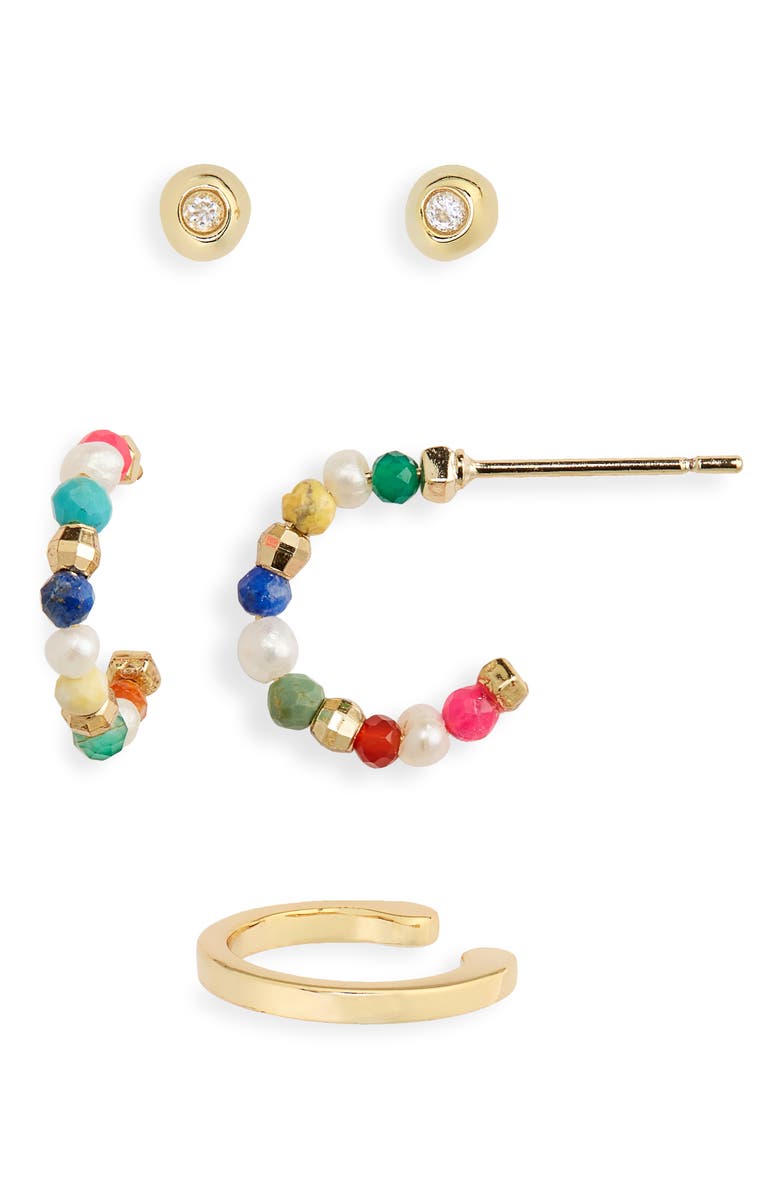 Kendra Scott Scarlet Set of 2 Earrings & Ear Cuff, Main, color, 