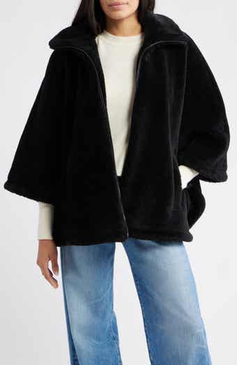 Bernardo Calder Faux Fur Poncho Jacket