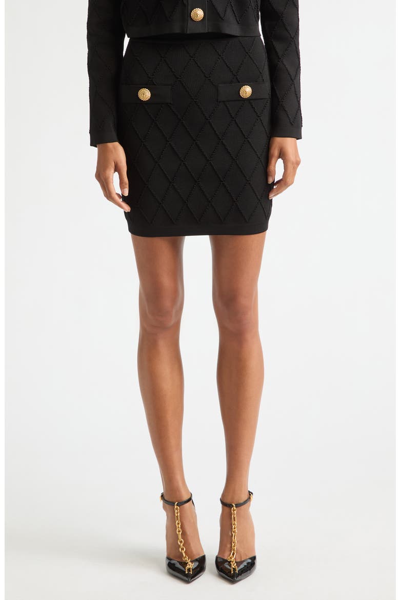 Diamond Milano Stitch Sweater Skirt, Main, color, 0PA BLACK