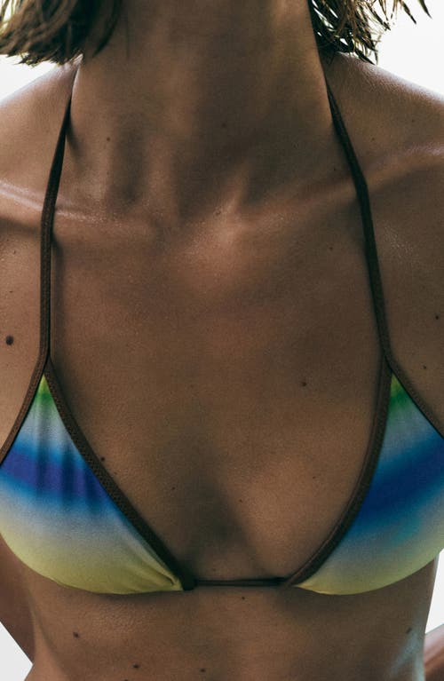 Mango Gradient Triangle Bikini Top In Multi