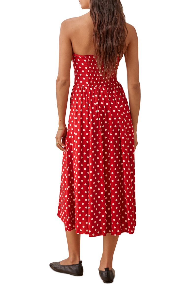 Aymeline Strapless Sundress, Alternate, color, CAMPARI