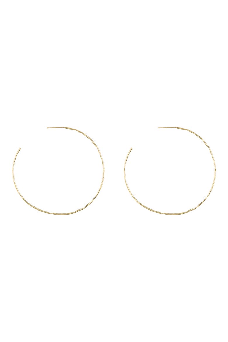 Demi Fine 54mm Hammered Hoop Earrings, Main, color, GOLD