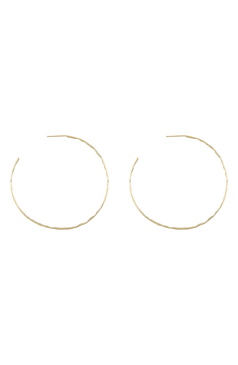 NORDSTROM RACK Demi Fine 54mm Hammered Hoop Earrings, Main, color, Gold