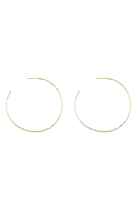 Demi Fine 54mm Hammered Hoop Earrings