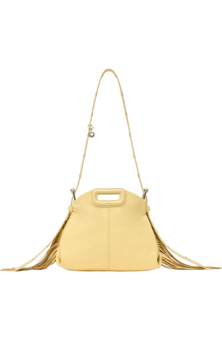 maje Matte crackle Miss M mini bag, Main, color, Pale Yellow