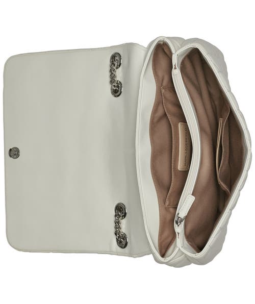 Shop Karl Lagerfeld Paris Lafayette Shoulder In Winter White/silver