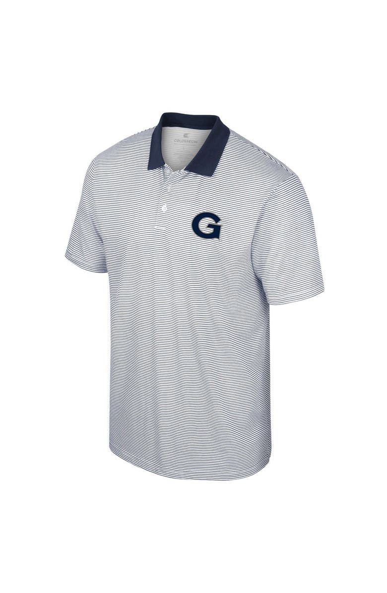 COLOSSEUM Men's Colosseum White Georgetown Hoyas Print Stripe Polo, Alternate, color, White