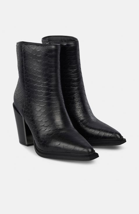 High Ankle Boots Wide Heel