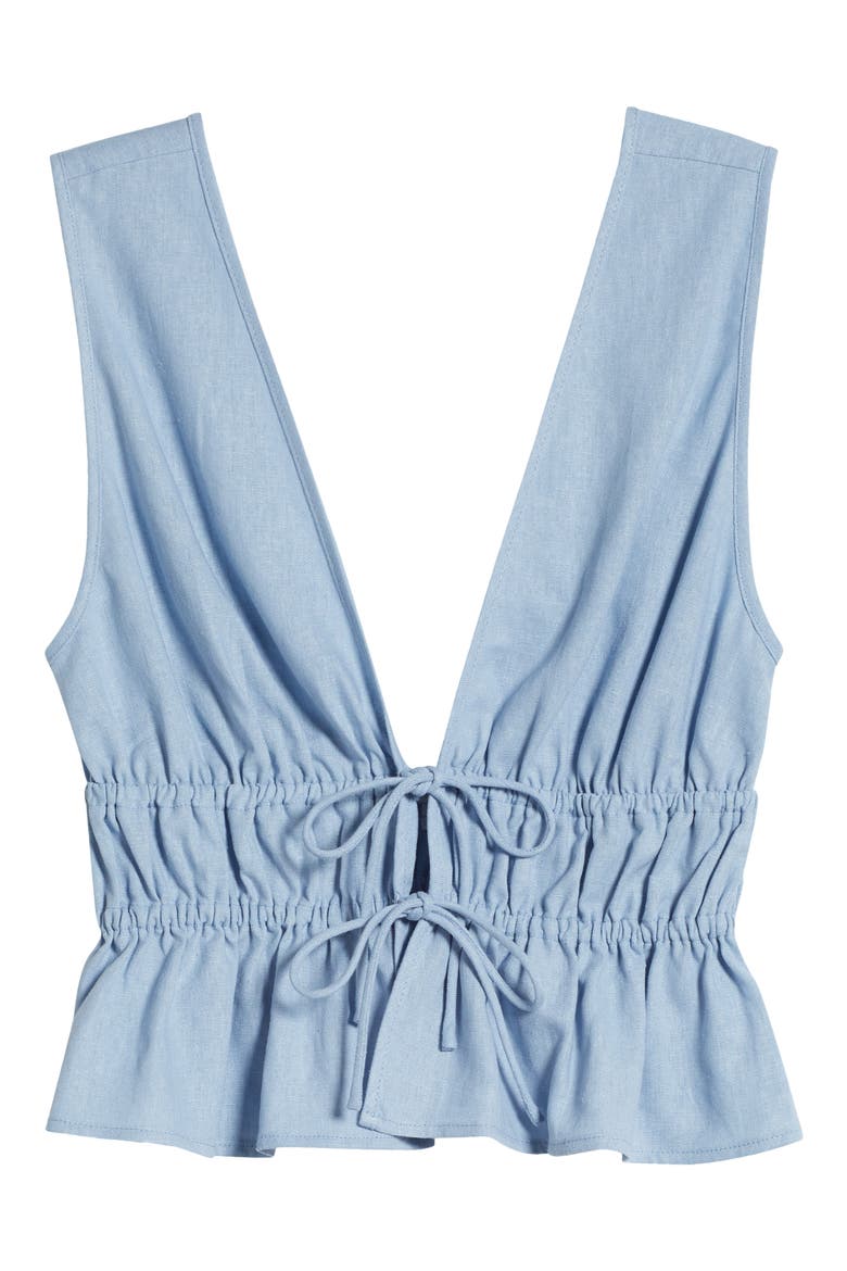 Nadine Deep V-Neck Sleeveless Top, Alternate, color, DUSTY BLUE