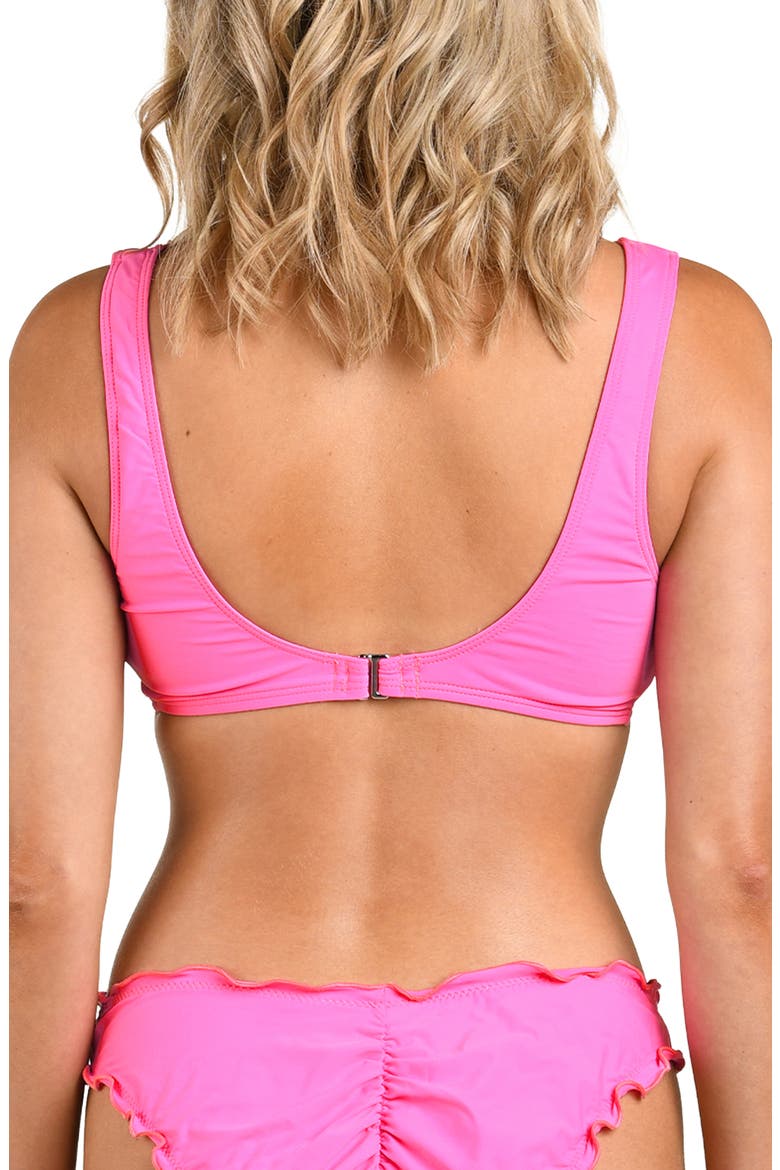 Solid Merrow Bralette Bikini Top, Alternate, color, POP PINK