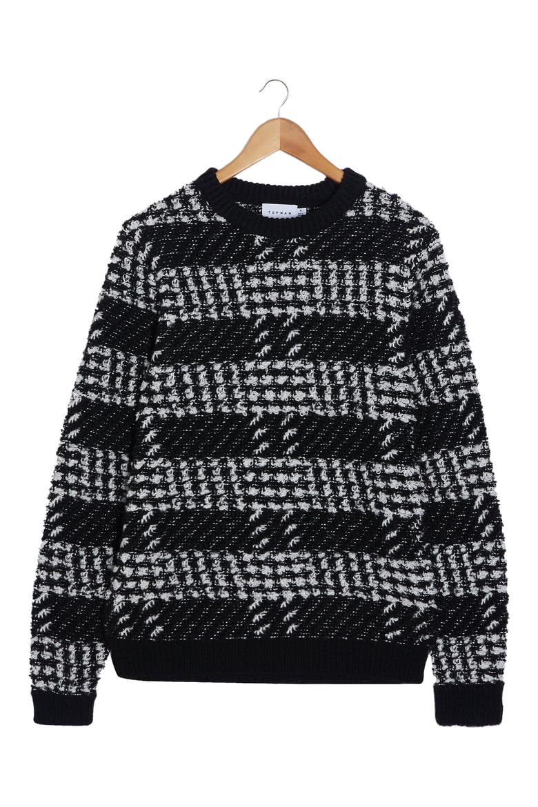 Check Sweater, Alternate, color, BLACK