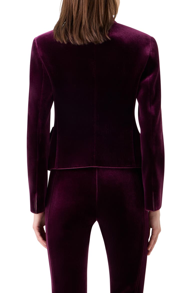 Deva Fitted Velvet Neoprene Jacket, Alternate, color, MERLOT RED