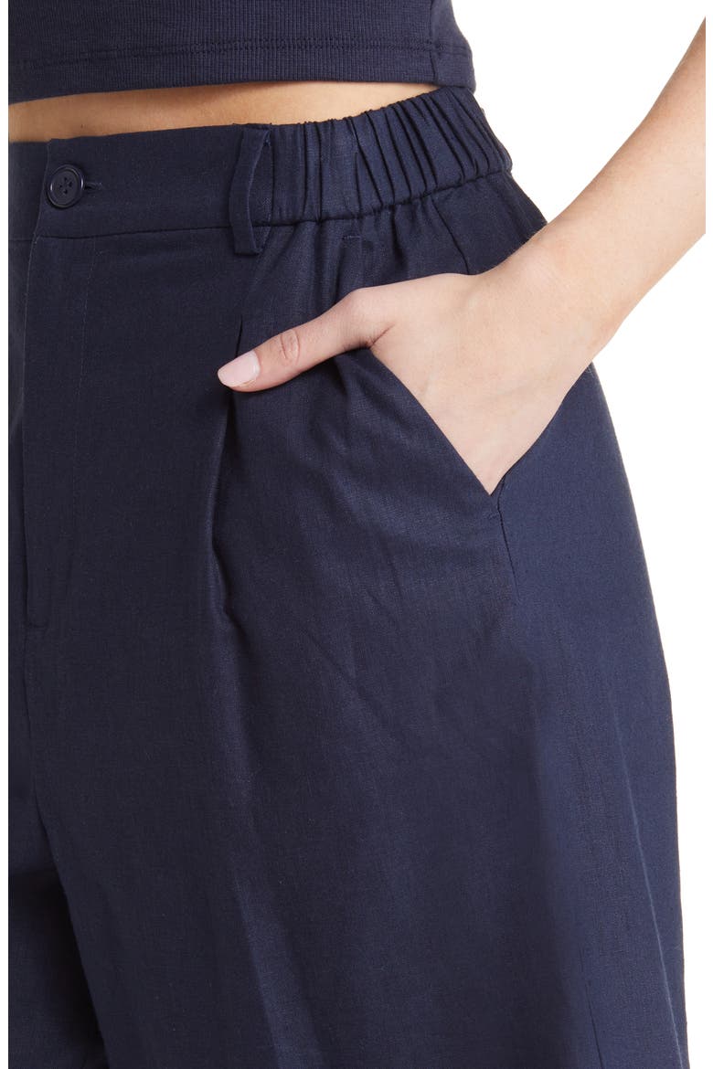 Women's Linen Blend Bermuda Shorts, Alternate, color, NAVY BLAZER