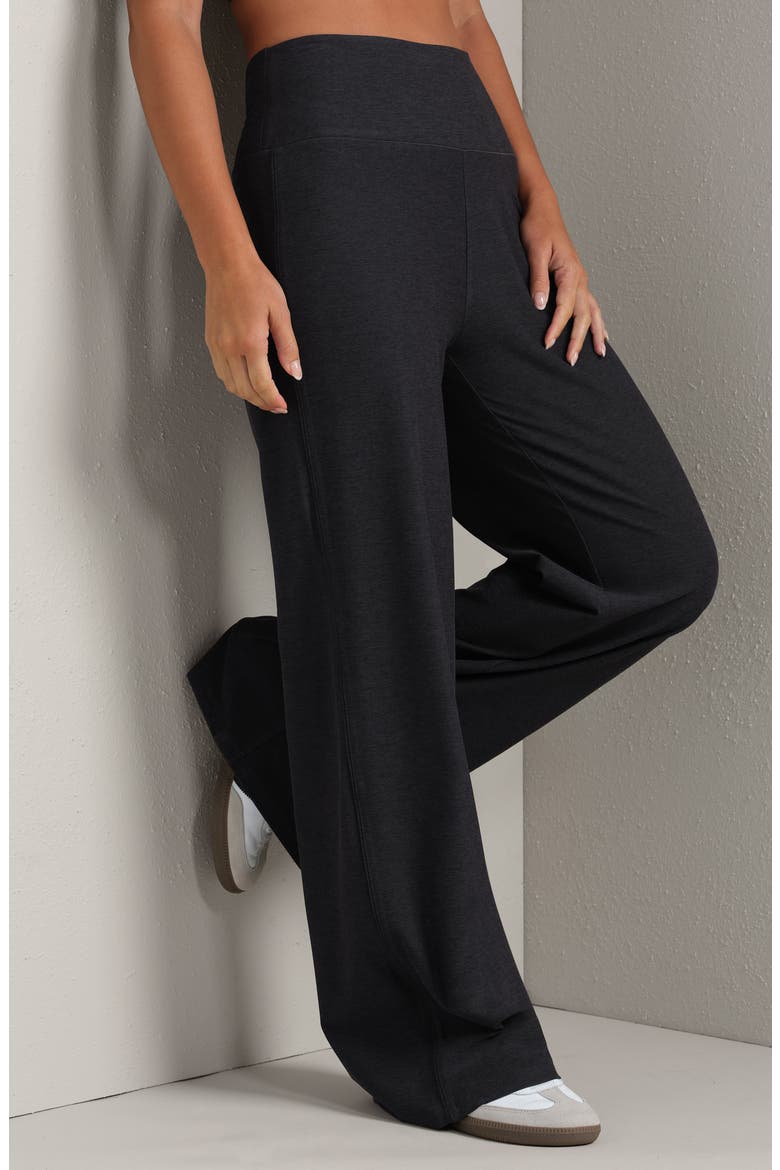 Atmosphere Wide Leg Pants, Alternate, color, BLACK HEATHER