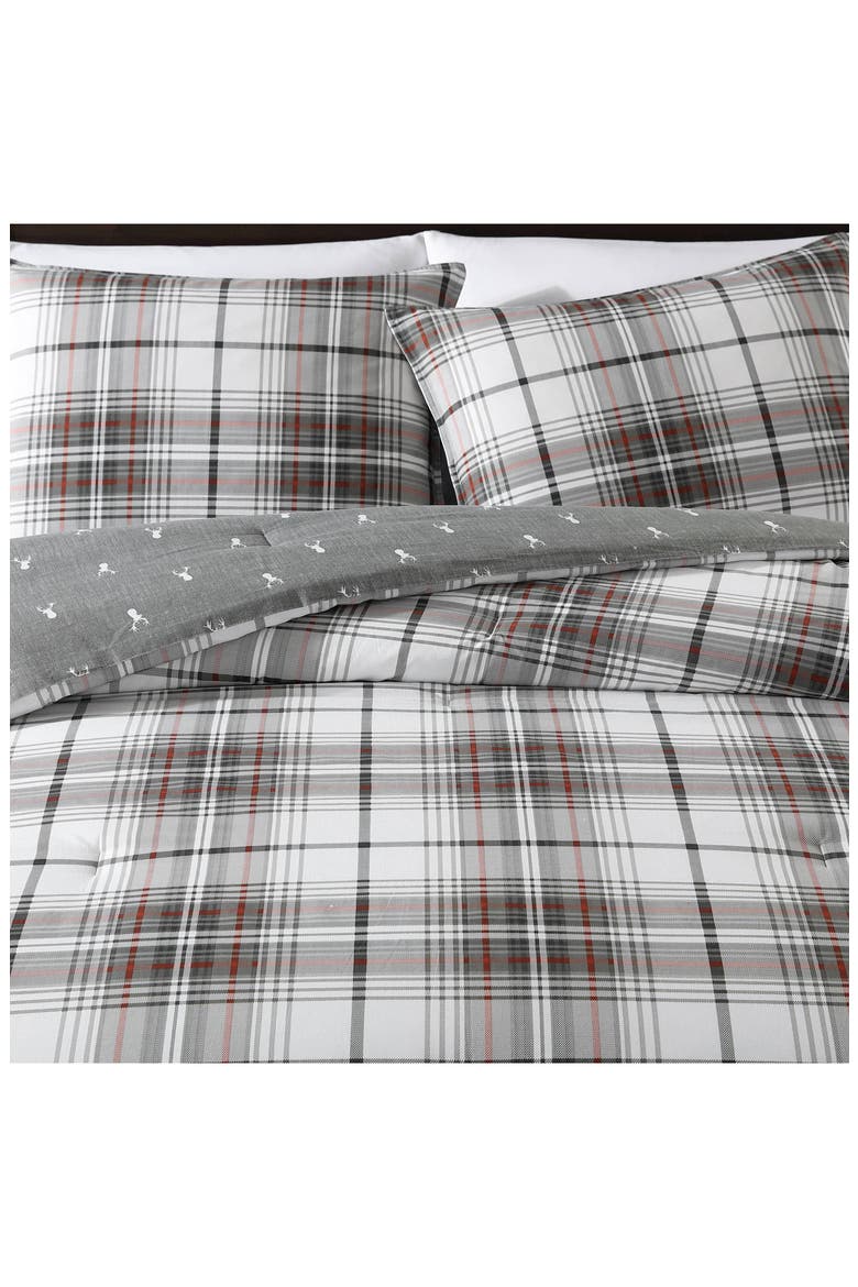 Alder Plaid Full/Queen Comforter Set, Alternate, color, GREY