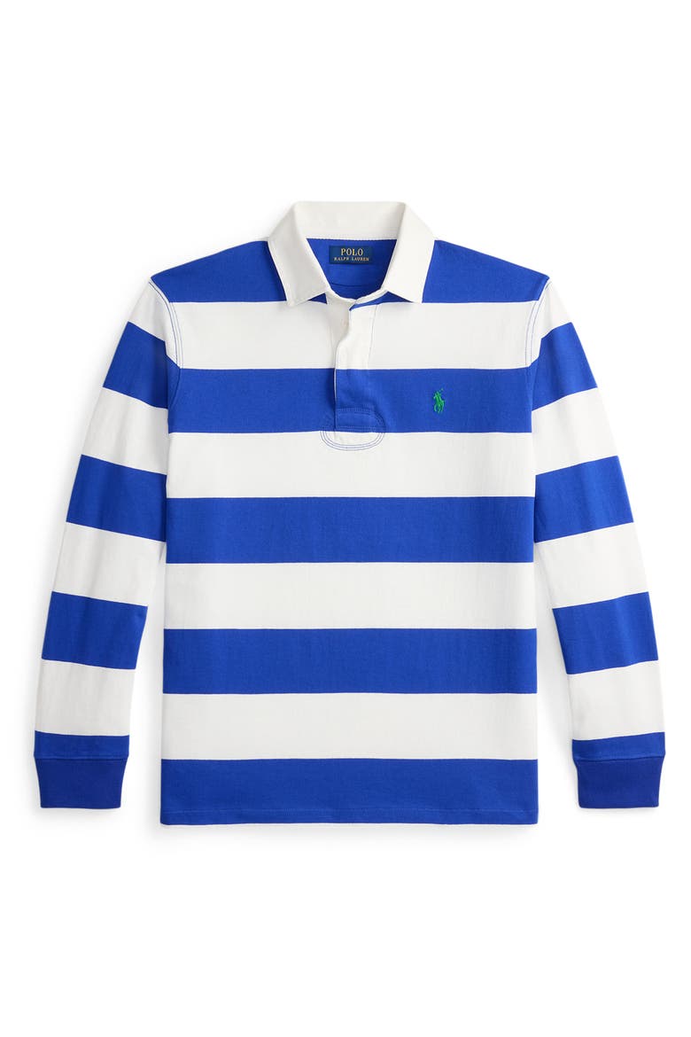 The Iconic Rugby Shirt, Alternate, color, PACIFIC ROYAL/ CLS OXFRD WHITE