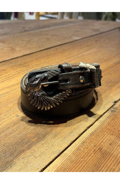 Western Buckle Leather Belt