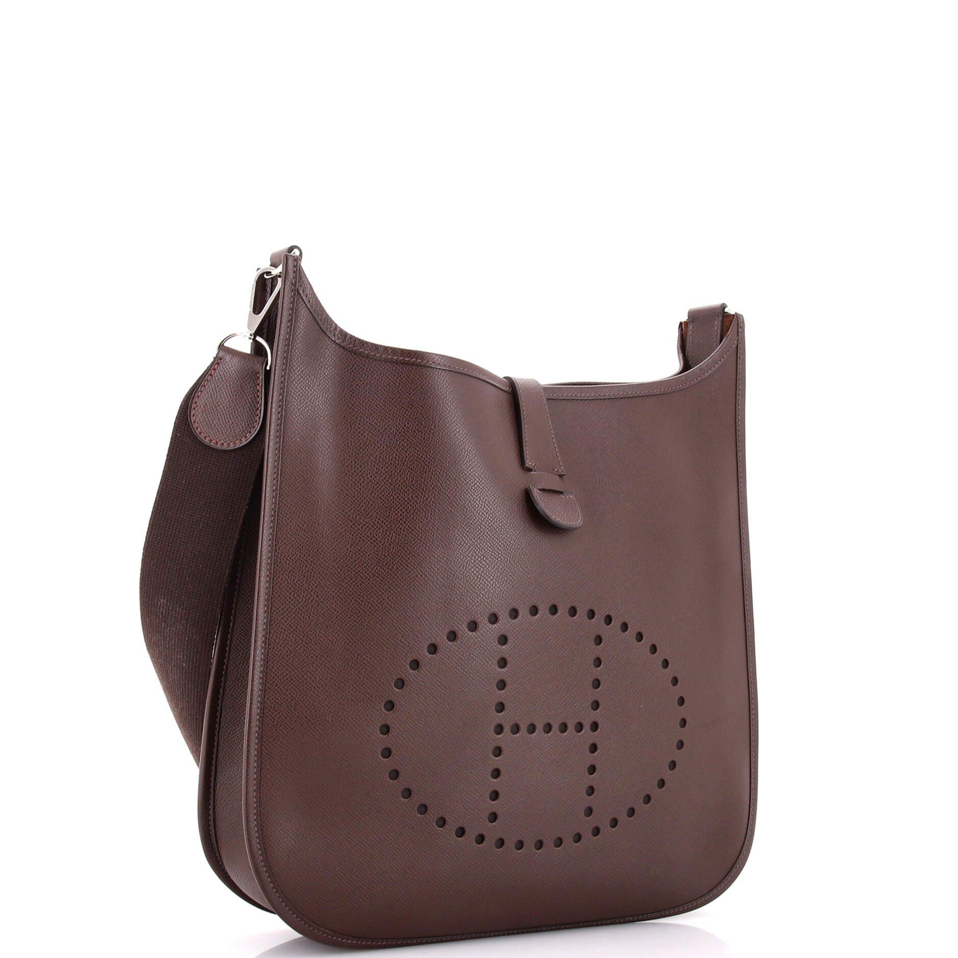 Pre-Owned Hermes Evelyne Bag Gen II Epsom GM, Alternate, color, Havane