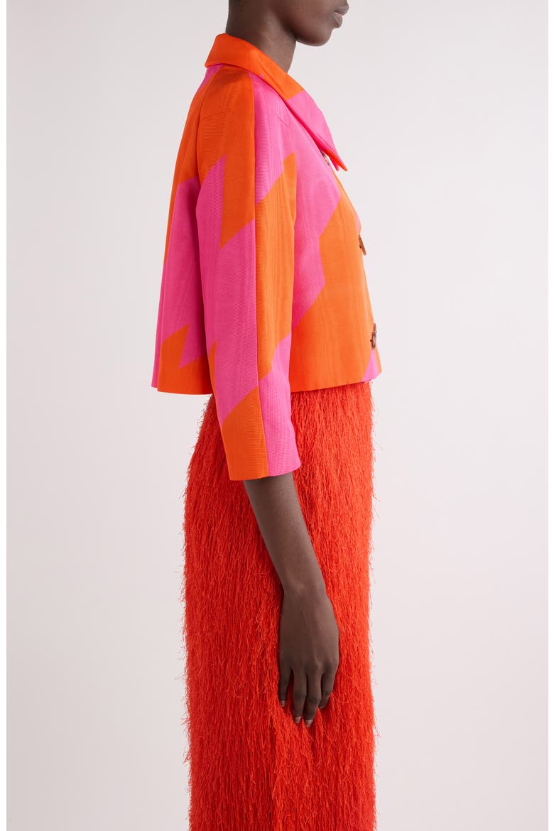 Vipa Broken Stripe Crop Moiré Jacket, Alternate, color, FUCHSIA