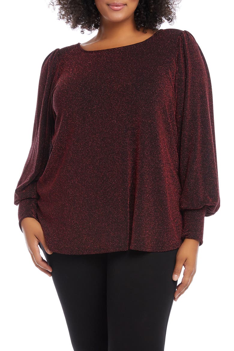Blouson Sleeve Top, Main, color, RED