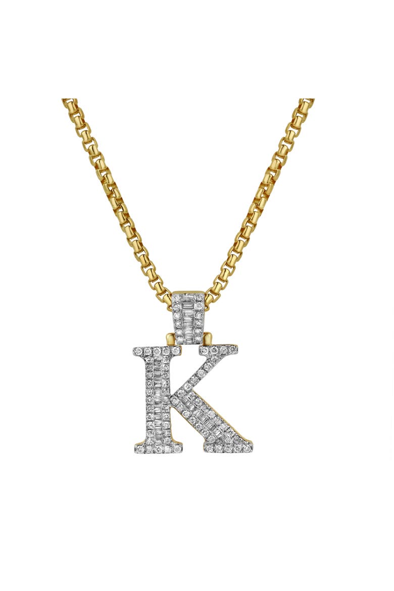 K Initial Diamond Pendant 10K Yellow Gold - 0.81 Carats, Main, color, 10K Yellow Gold