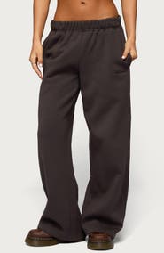 EDIKTED Basic Low Rise Wide Leg Sweatpants