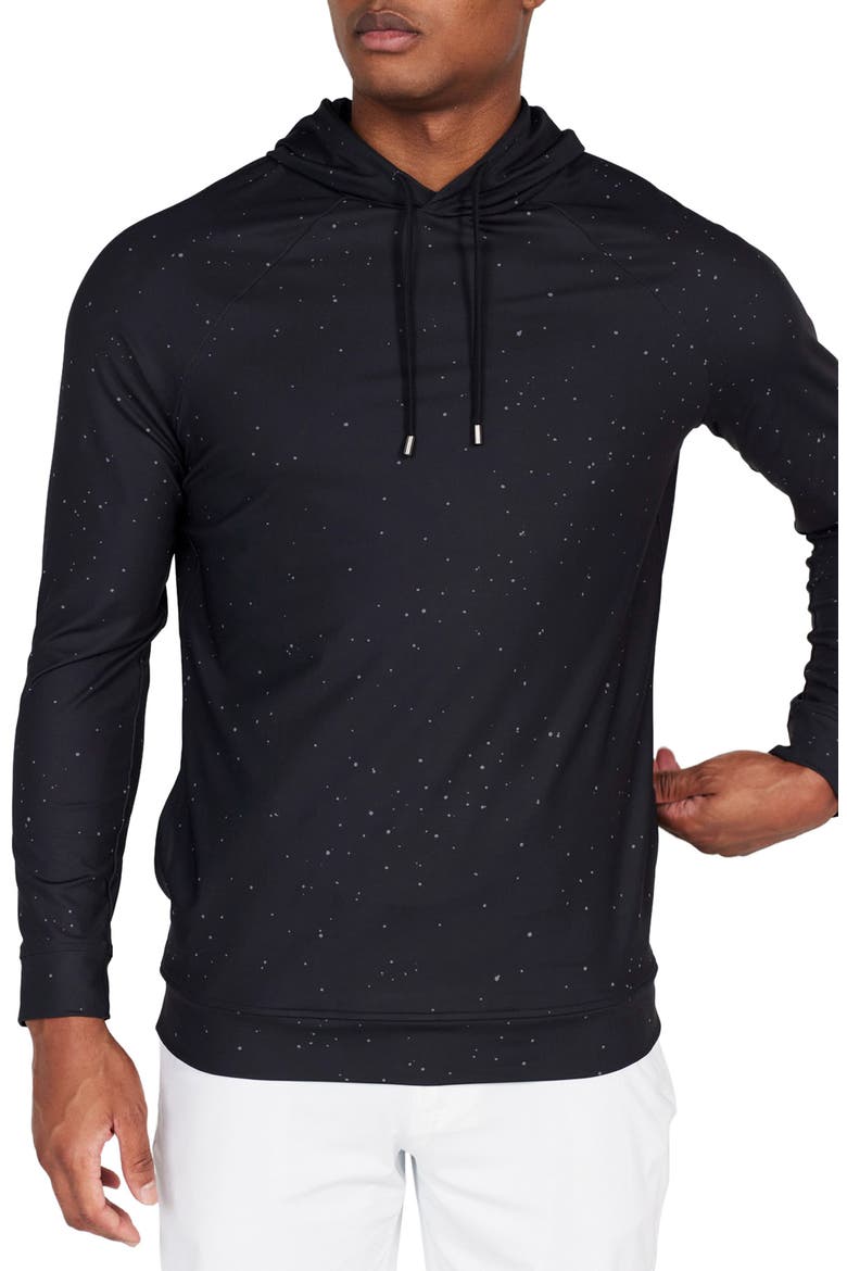 Chivas Flecked Stretch Hoodie, Main, color, TUXEDO