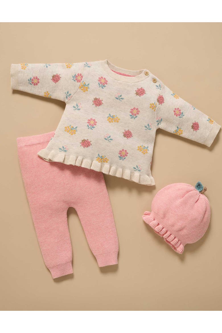 Baby Girl's Knitted Legging, Alternate, color, Blush Melange