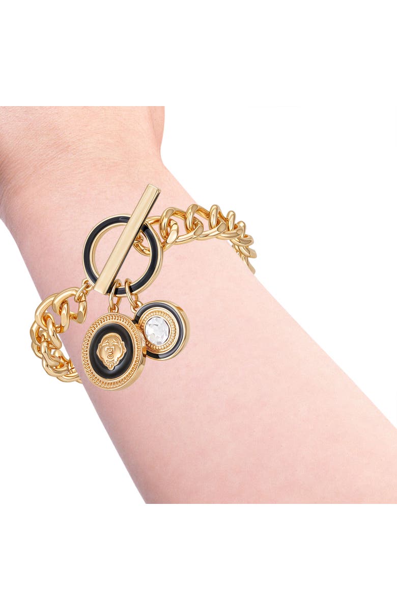 True Religion True Logo Charm Bracelet, Alternate, color, Gold Tone
