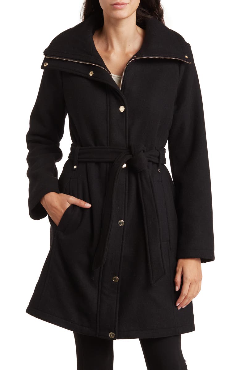 Michael Kors Belted Wool Blend Coat, Main, color,