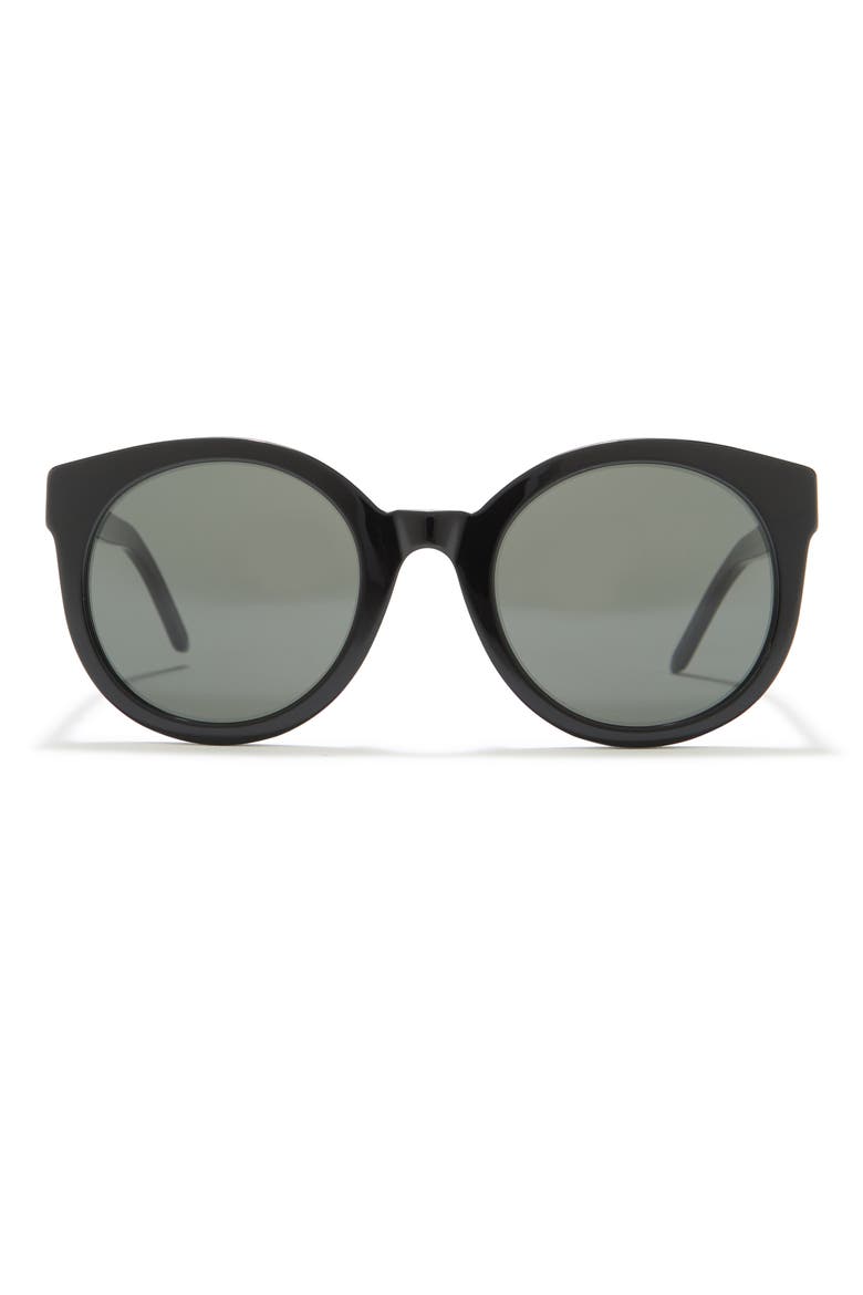 53mm Round Sunglasses, Main, color, BLACKDNU