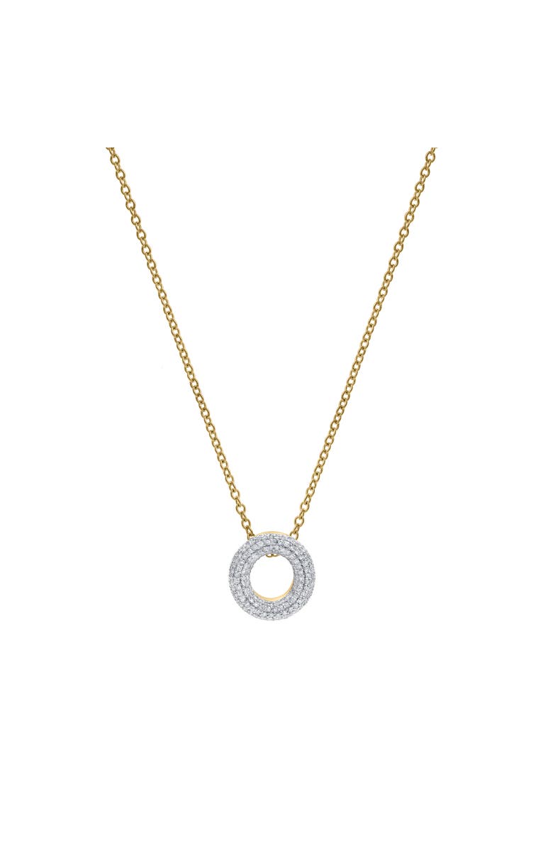 LuvMyJewelry Small Bubble Initial Letter 14K Yellow Gold Diamond Pendant Necklace, Main, color, Gold O