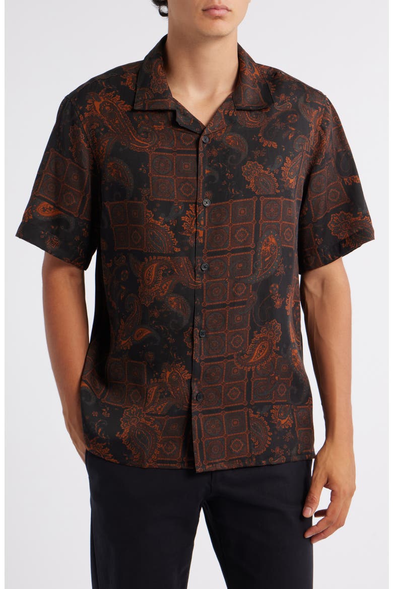 Didicot Geo & Paisley Print Lyocell Camp Shirt (Men) | Nordstrom
