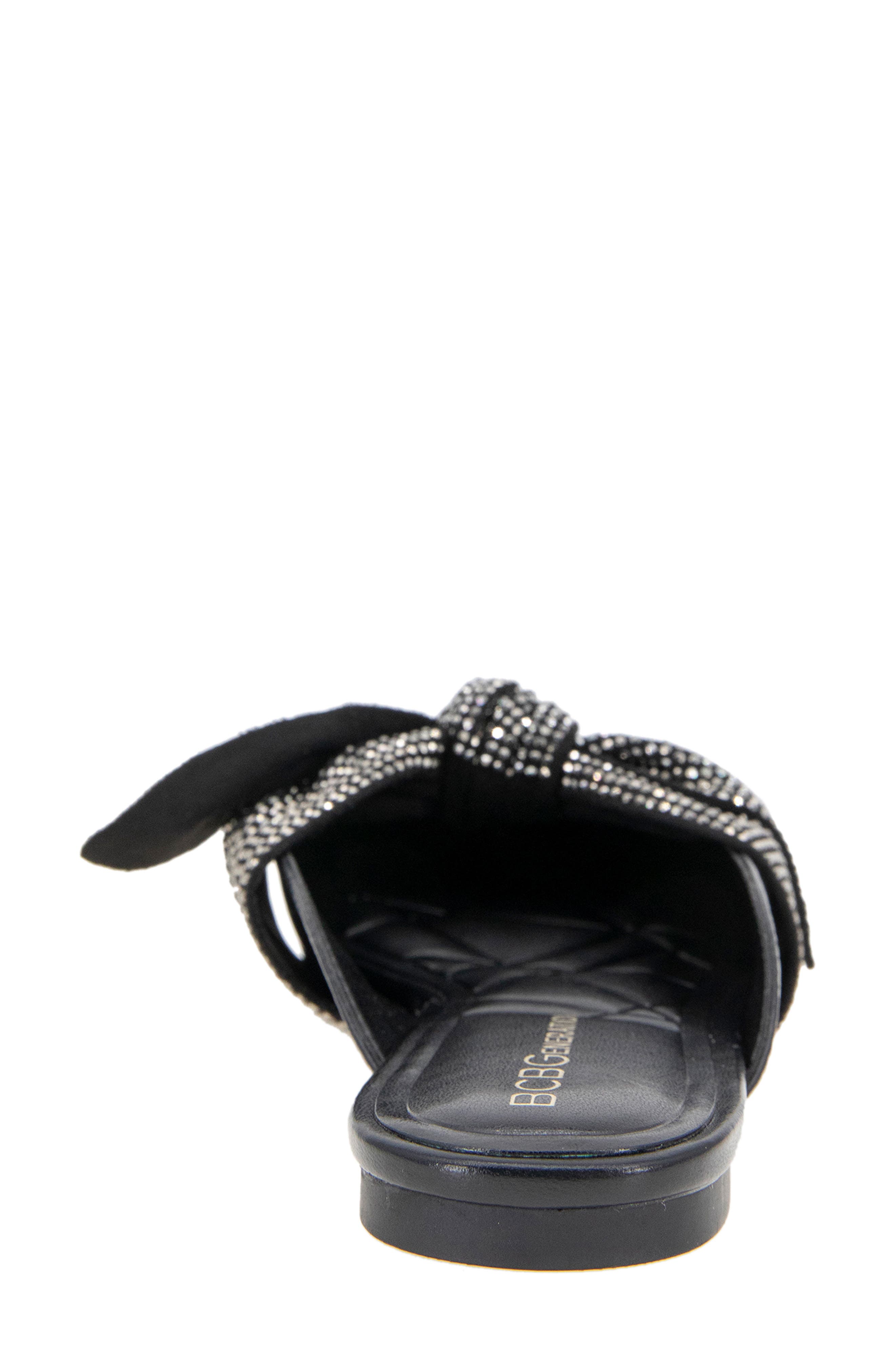 BCBGeneration Kandy Rhinestone Bow Mule, Alternate, color, Black/Rhinestones