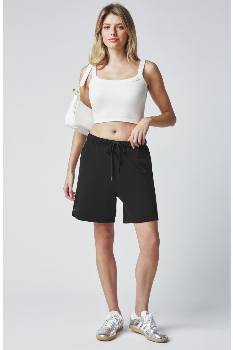 Cozy Crush Boyfriend Shorts, Alternate, color, BLACK