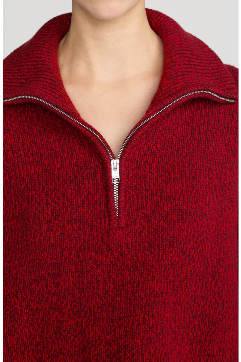 The Half Zip Marled Sweater, Alternate, color, PAPRIKA
