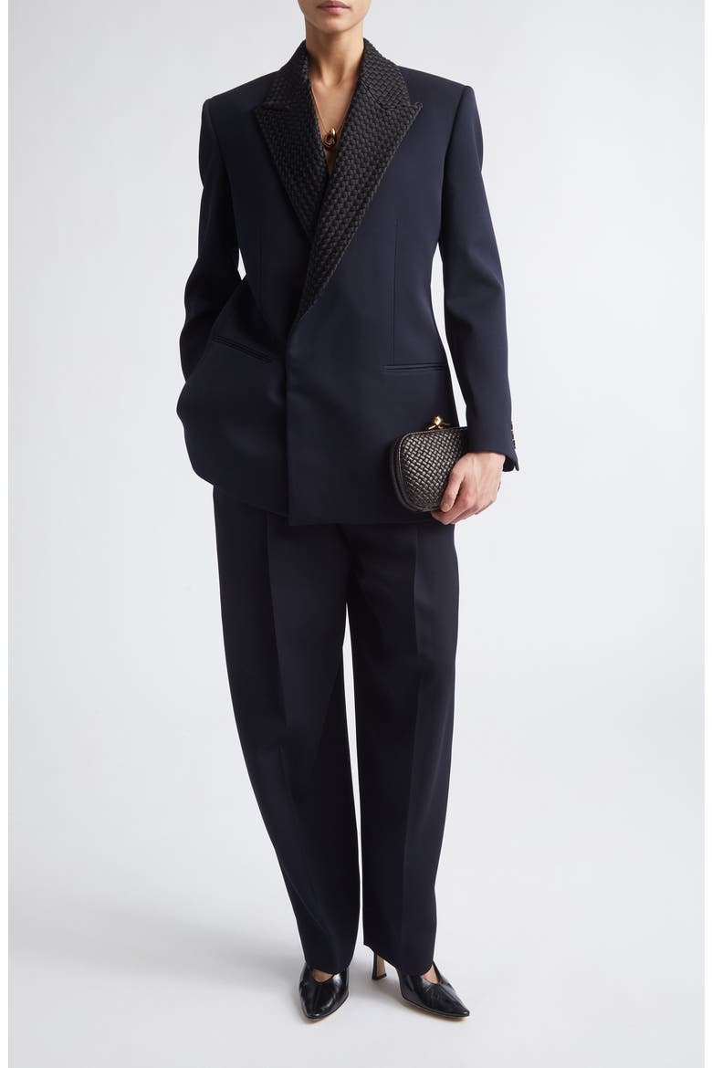 Intrecciato Lapel Blazer, Alternate, color, 4071 MIDNIGHT BLUE