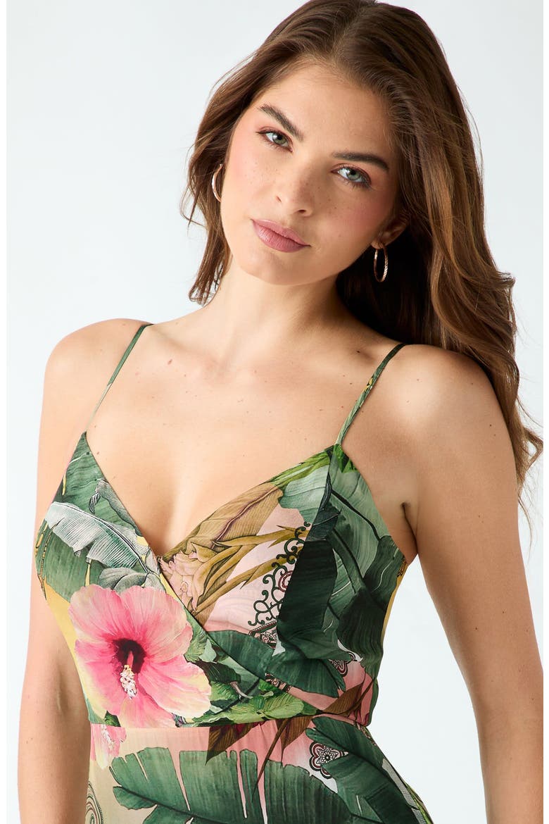 Tracie Tropical Print High-Low Dress, Alternate, color, GREEN MULTI