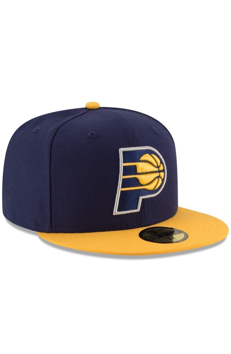 New Era Men's New Era Navy/Yellow Indiana Pacers Official Team Color 2Tone 59FIFTY Fitted Hat, Alternate, color, Navy